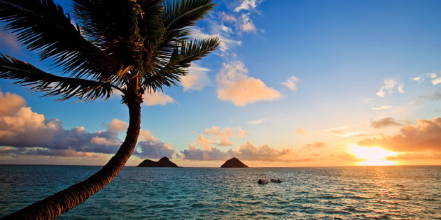 Image of a Lanikai beach at sunrise.